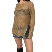 Shimmery open Knit Sequin Top (M)