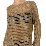 Shimmery open Knit Sequin Top (M)