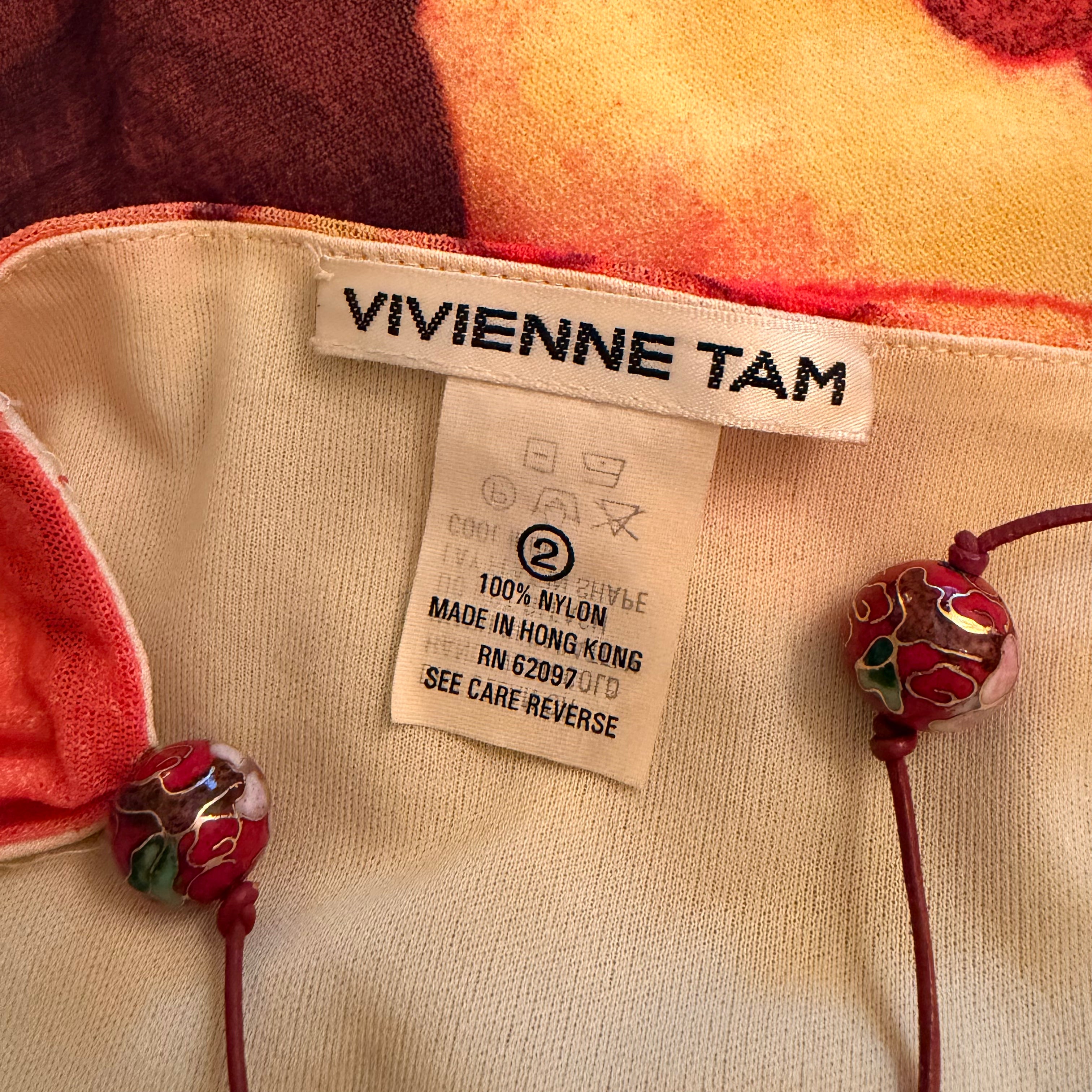 Vintage Vivienne Tam Graphic Mesh Cami Top (S)