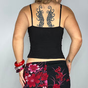 Vintage Express Black Cotton Milkmaid Cami (S)