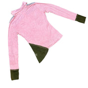 Asymmetrical Patchwork Color Block Long Sleeve Top (S)