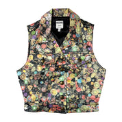 Rare Vintage Moschino AOP Button Print Vest (S)