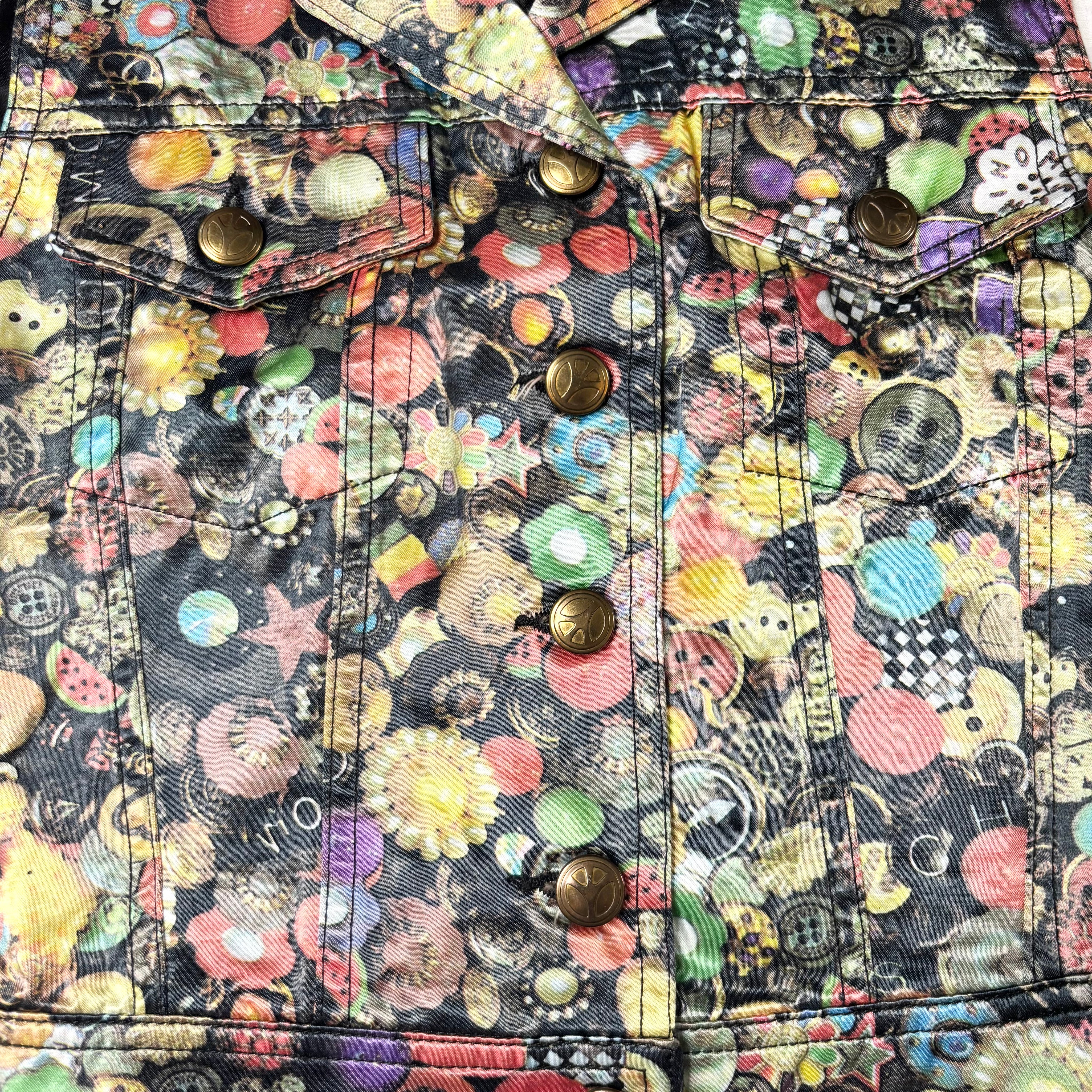 Rare Vintage Moschino AOP Button Print Vest (S)