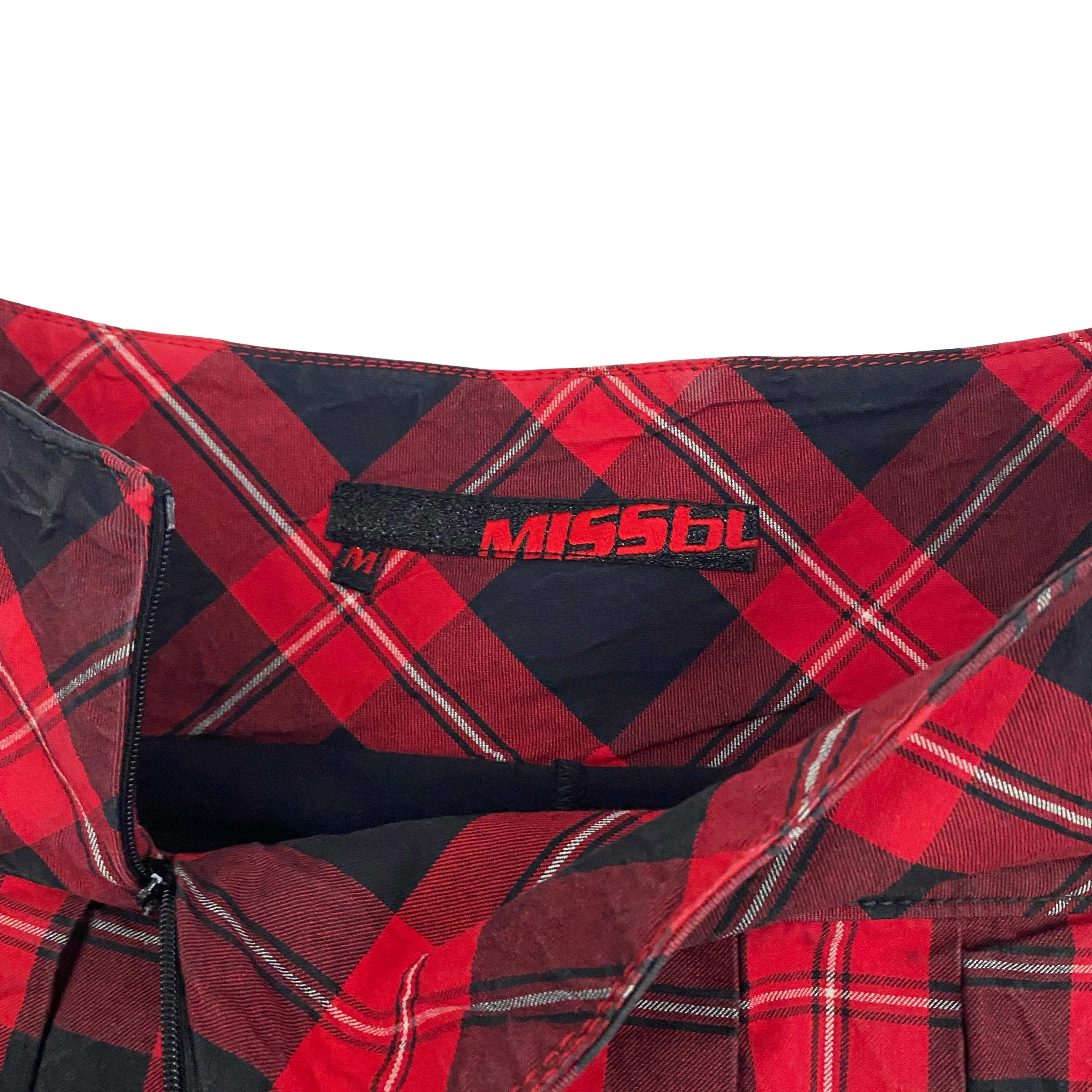 Miss Sixty 2000s Red & Black Plaid Mini Skort (M)