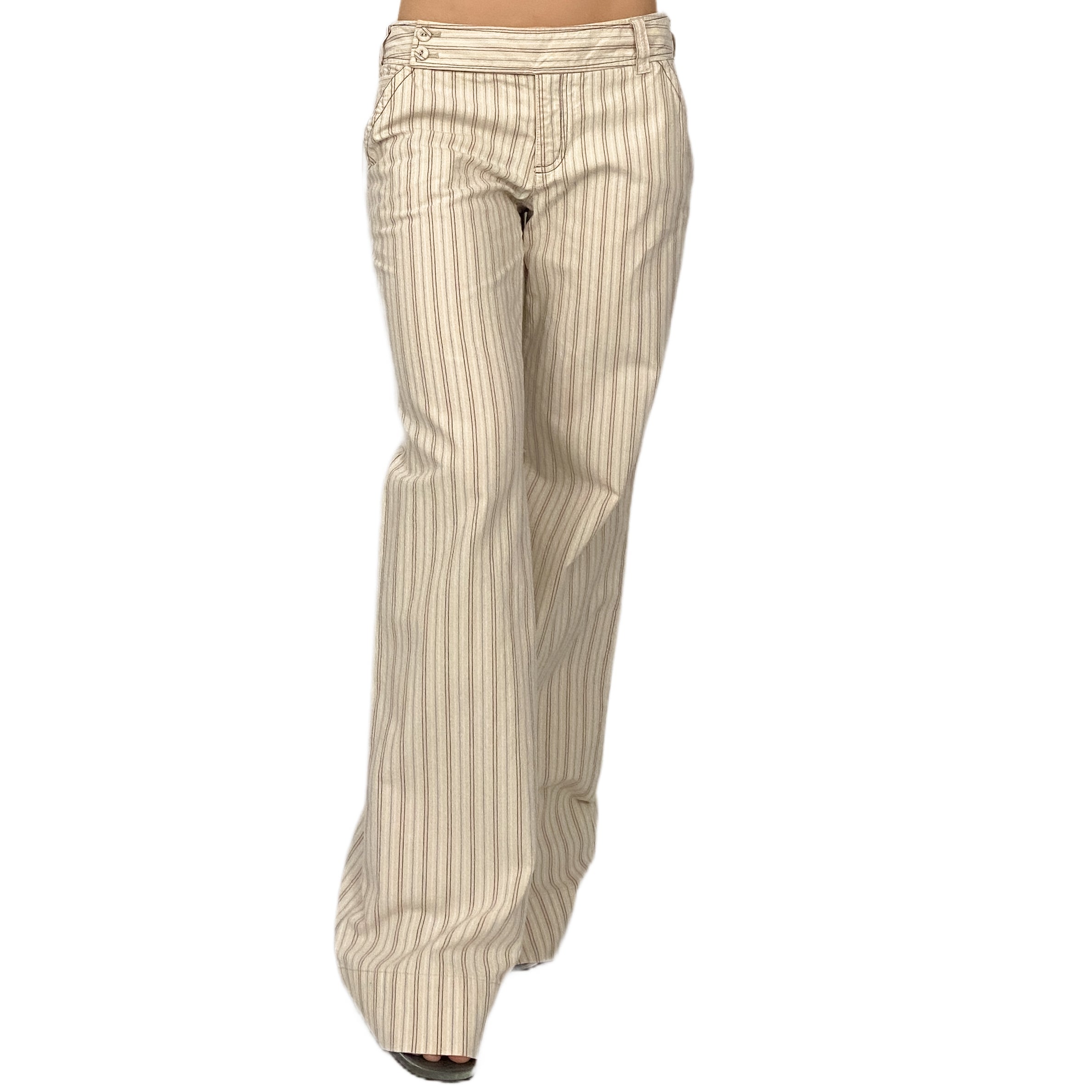 Creamy Striped Flared Trousers (S)