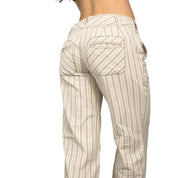 Creamy Striped Flared Trousers (S)