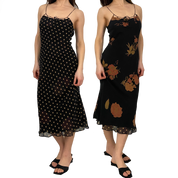 Reversible Silk Printed Midi Dress (XS)