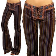 Hale Bob Low Rise Corduroy Striped Boho Flares (S)