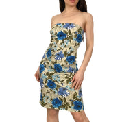 Early 2000's Floral Strapless Mini Dress (S)