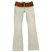 Miss Sixty Embroidered Belted Low Rise Flare Jeans (XXS/XS)
