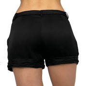 bcbgmaxazria black satin slouchy shorts (S)