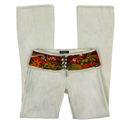 Miss Sixty Embroidered Belted Low Rise Flare Jeans (XXS/XS)