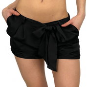 bcbgmaxazria black satin slouchy shorts (S)