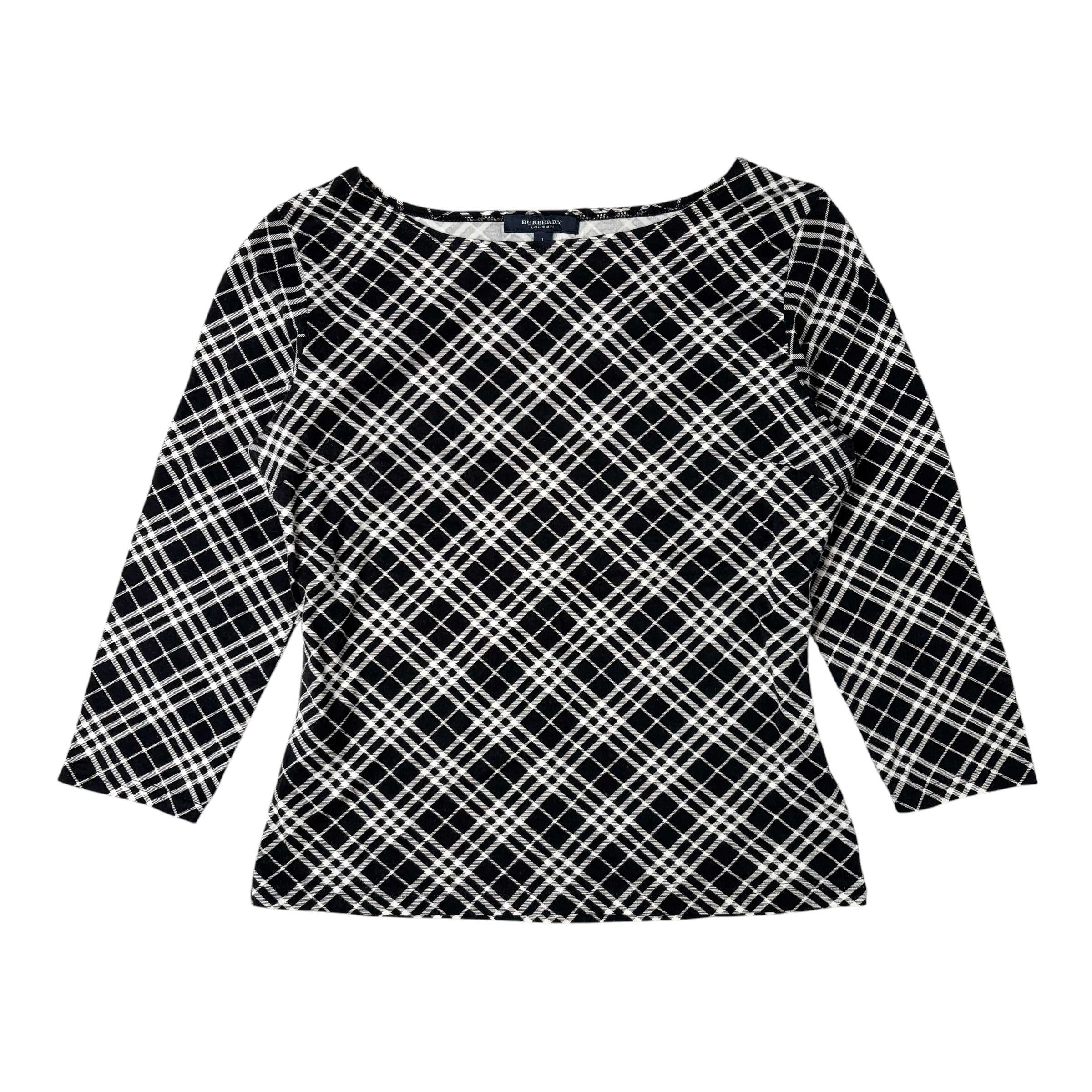 Burberry London Plaid Boat Neck Long Sleeve (S-M)