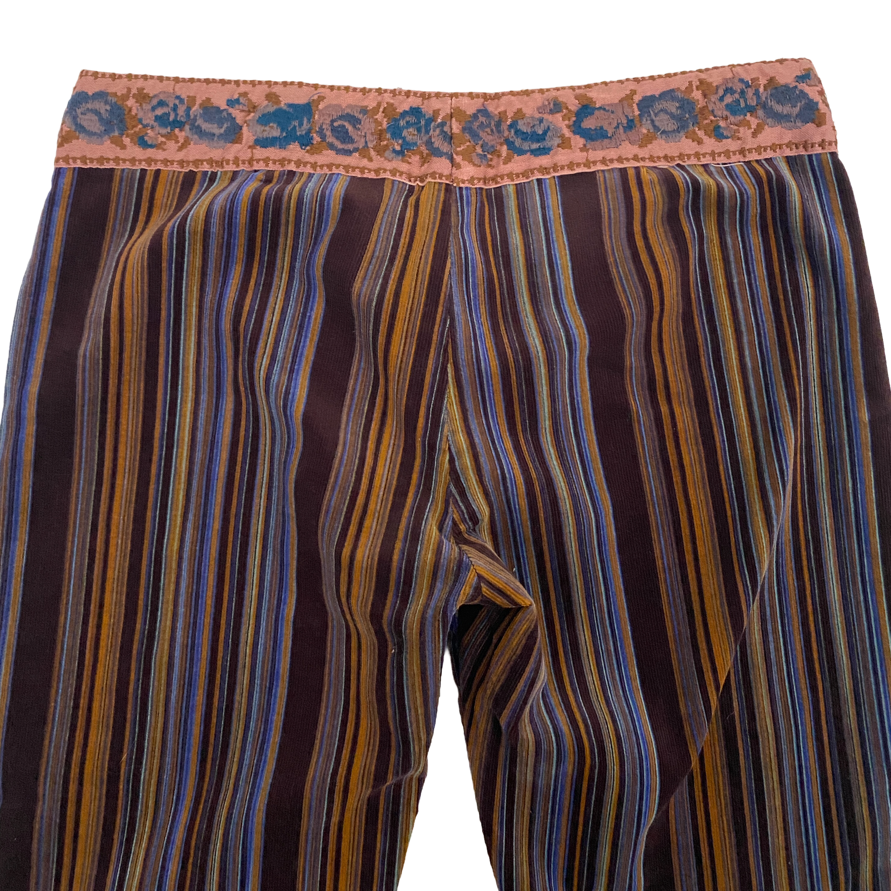Hale Bob Low Rise Corduroy Striped Boho Flares (S)