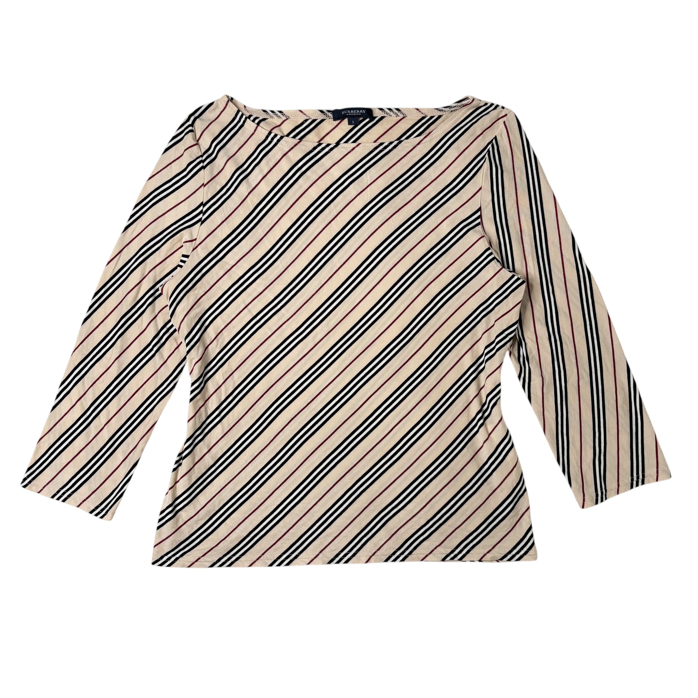 Burberry London Stripe Boat Neck Long Sleeve (M)