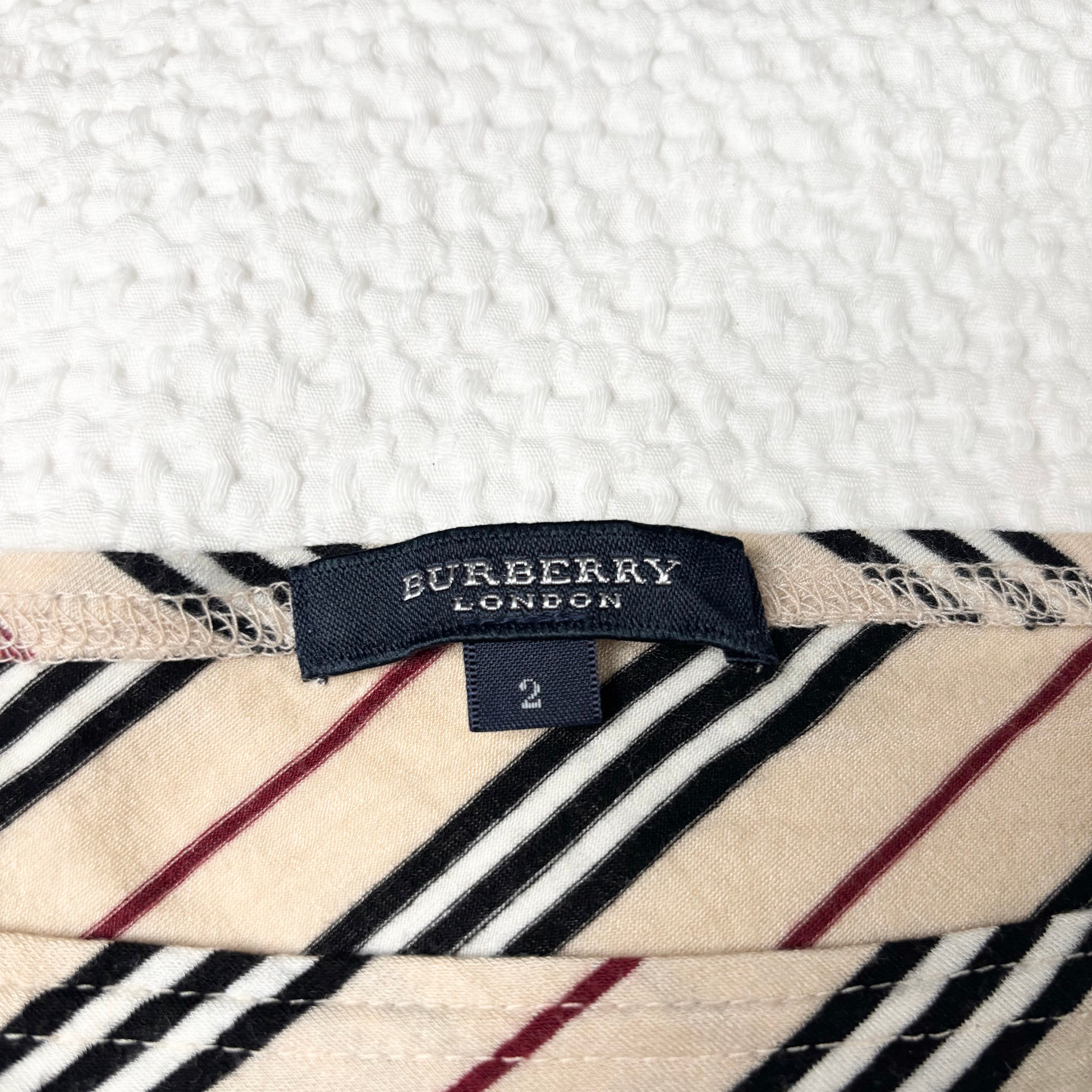 Burberry London Stripe Boat Neck Long Sleeve (M)