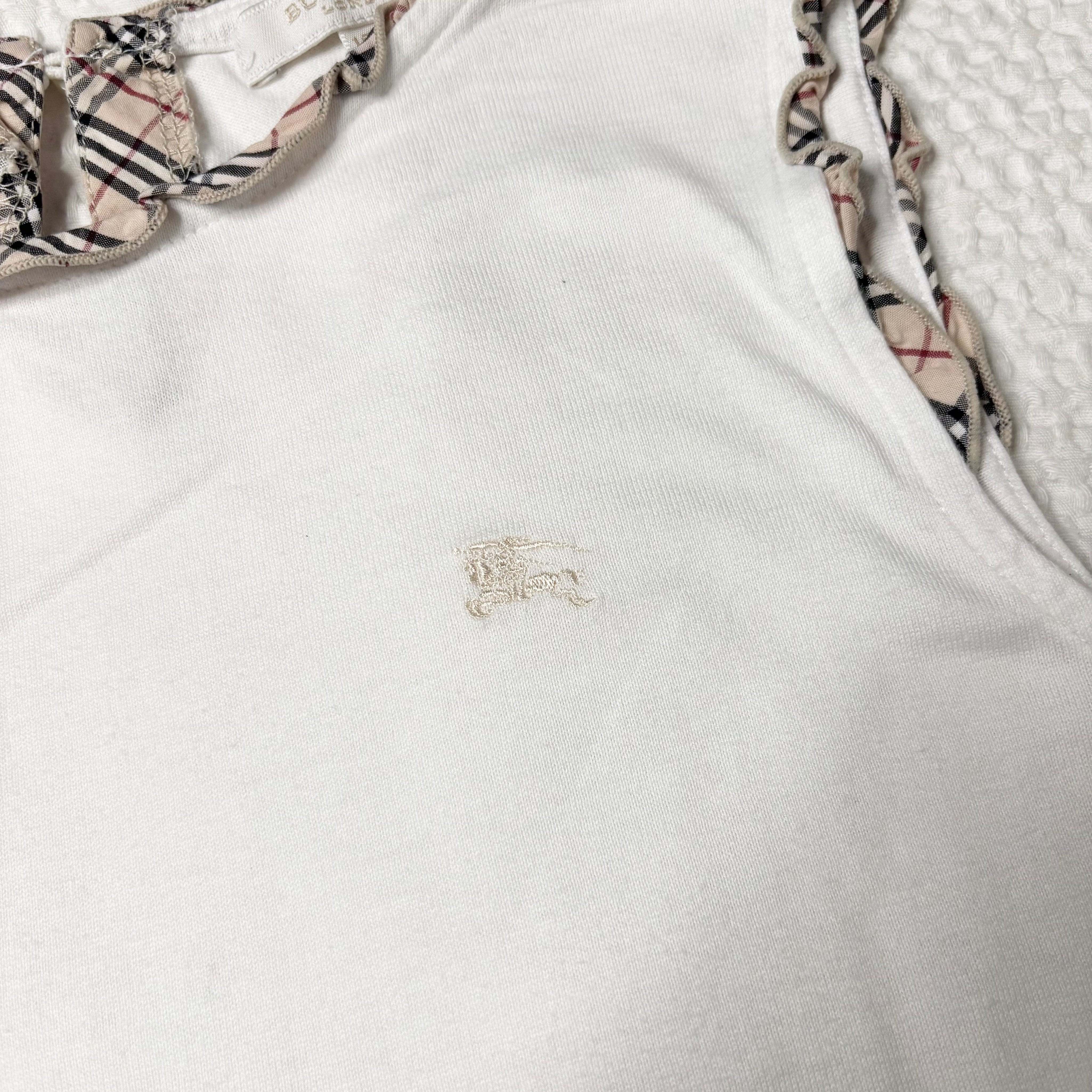 Burberry London White Ruffle-Trim Tank (S)