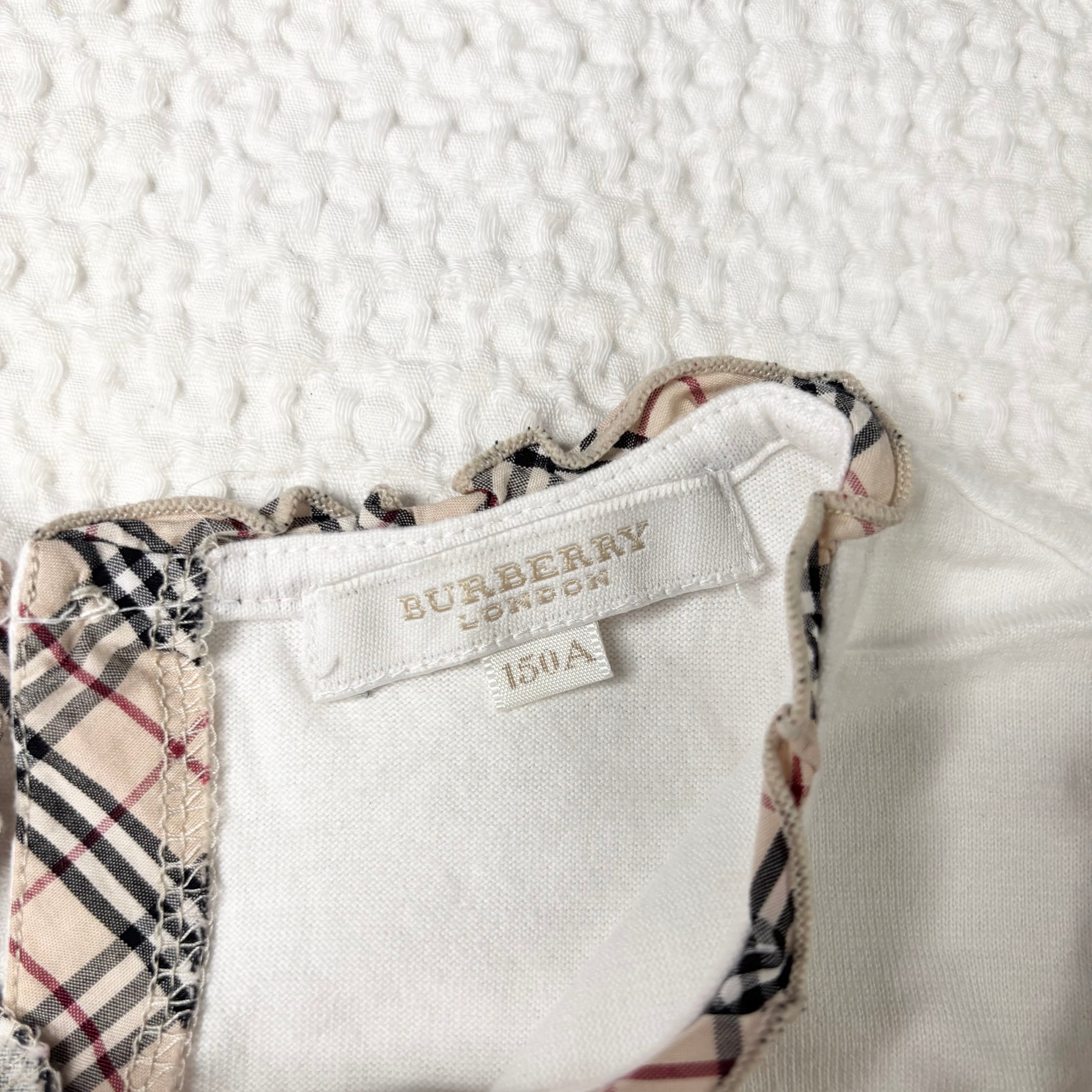 Burberry London White Ruffle-Trim Tank (S)