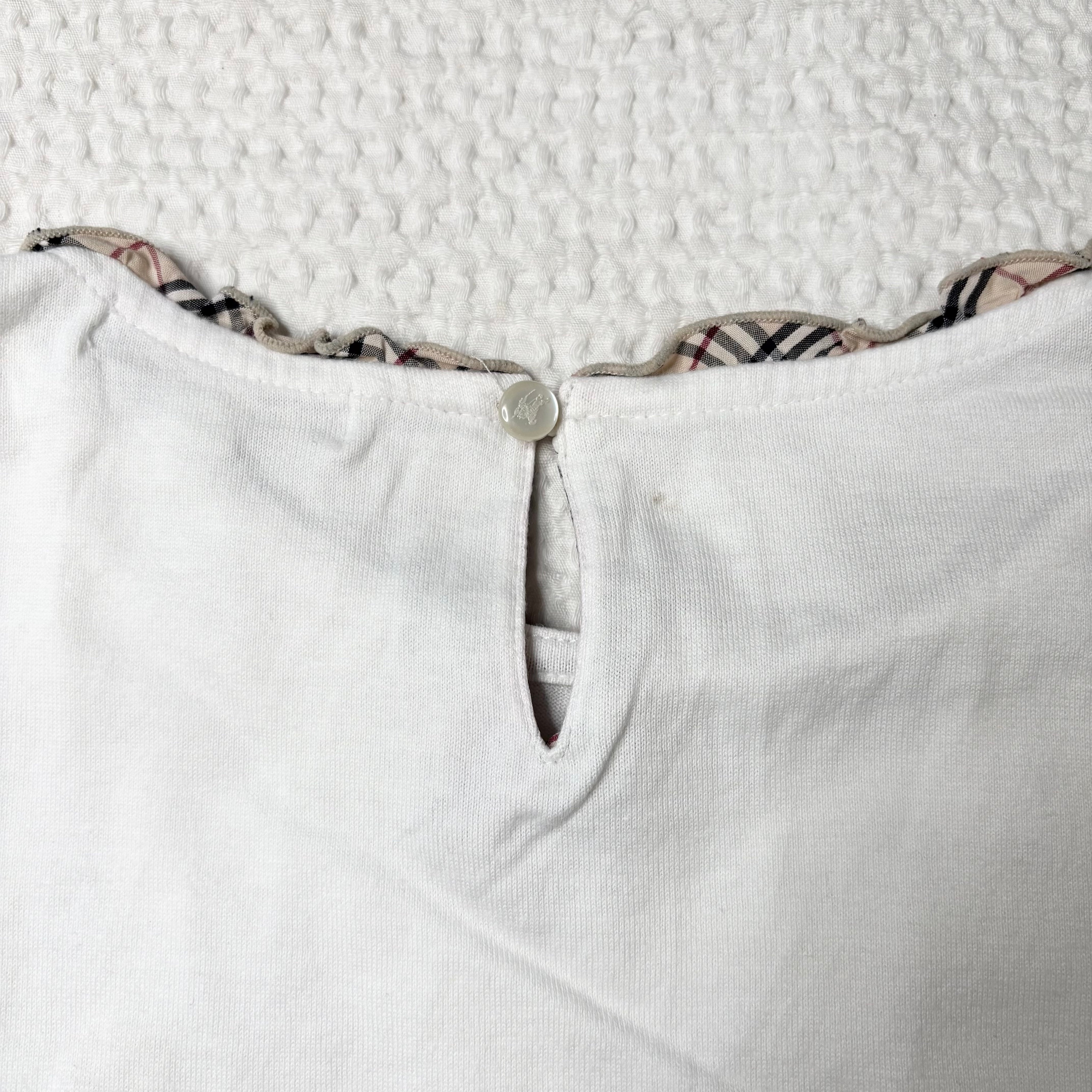Burberry London White Ruffle-Trim Tank (S)
