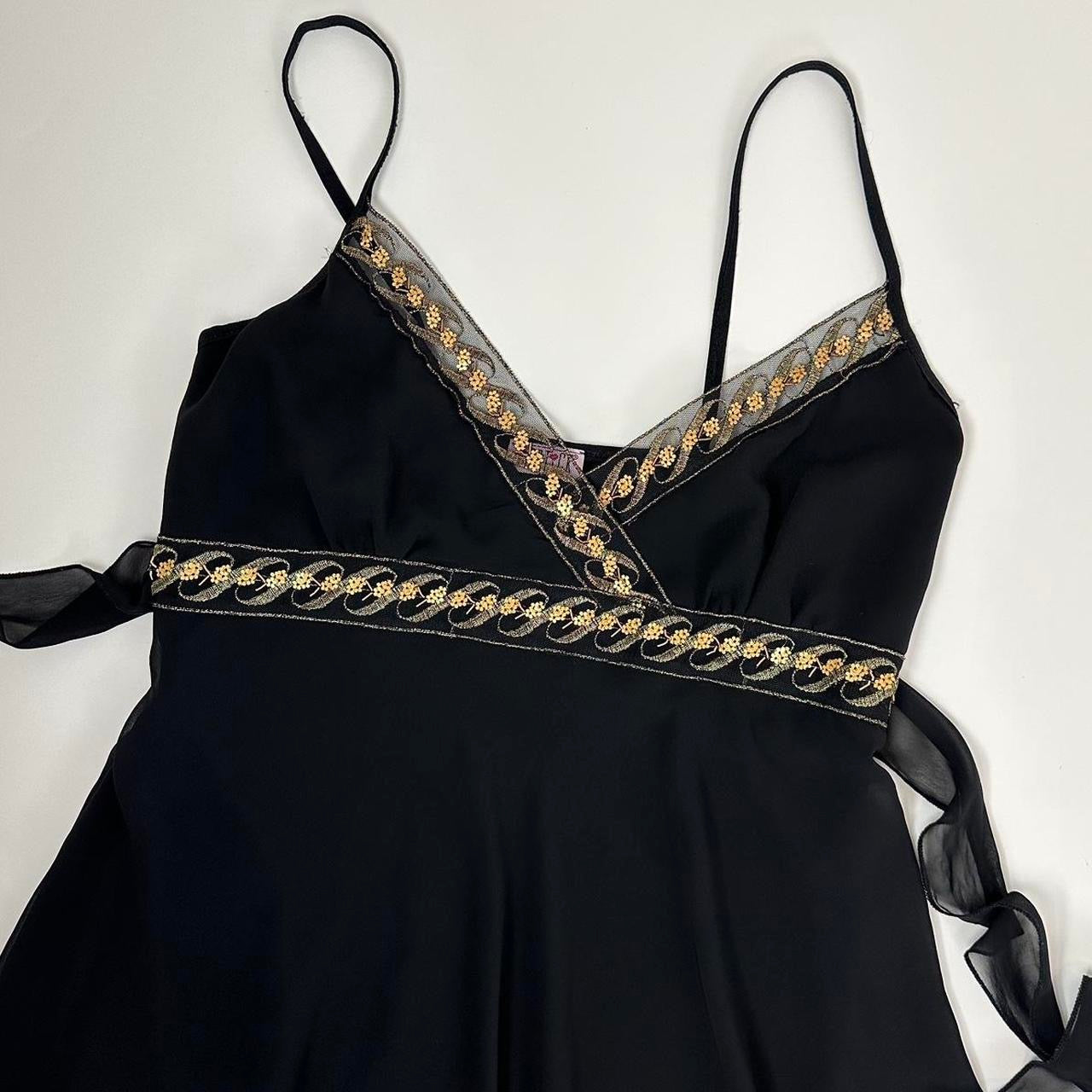 Y2K Black Chiffon Pixie Dress (S)