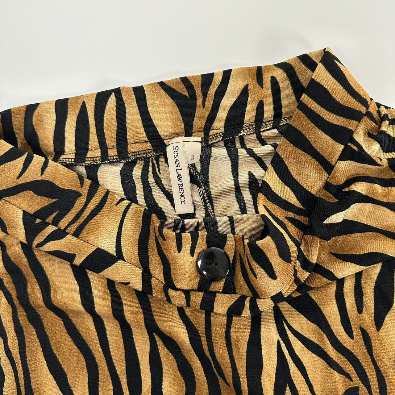 90s Slinky Tiger Print Maxi Skirt (S)