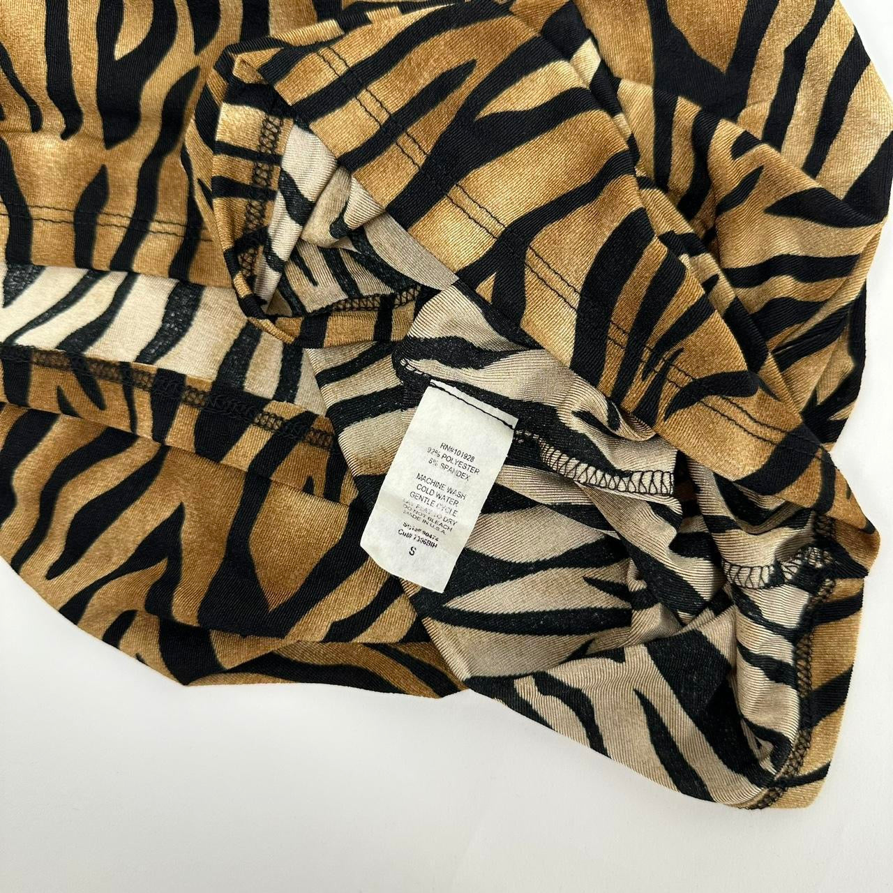 90s Slinky Tiger Print Maxi Skirt (S)