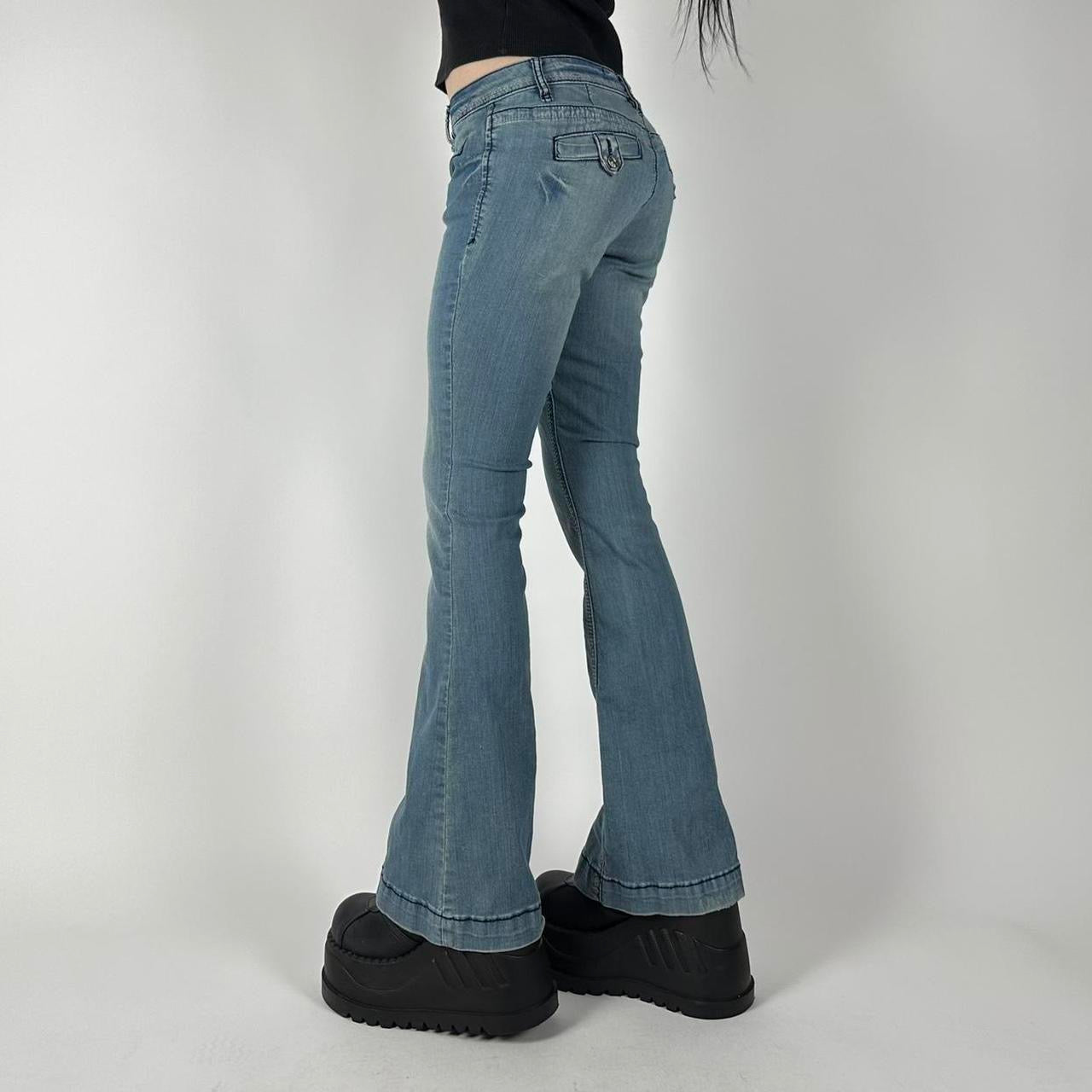 00s Distressed Faded Flare Jeans (S)
