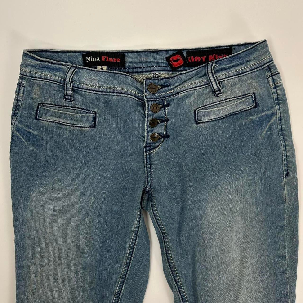 00s Distressed Faded Flare Jeans (S)