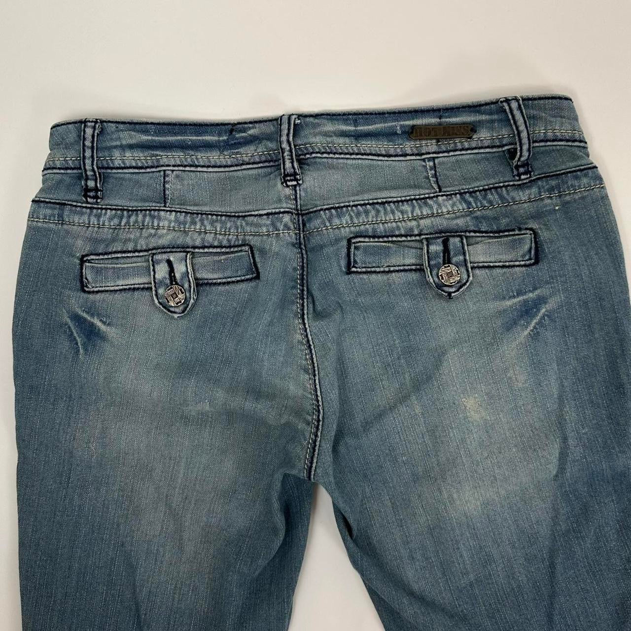 00s Distressed Faded Flare Jeans (S)