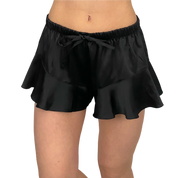 Black Satin Flowy Shorts (S/M)