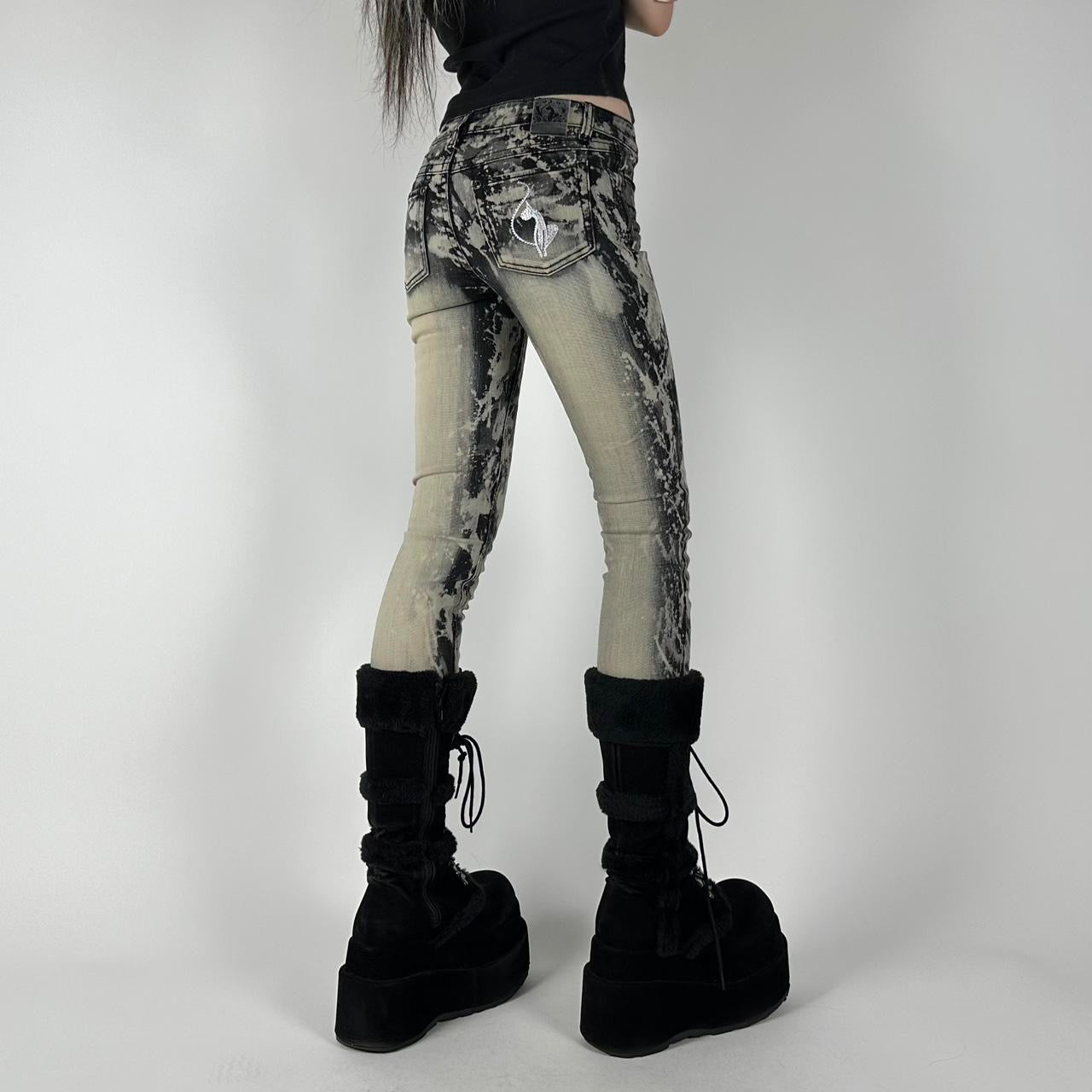Y2K Baby Phat Concrete Wash Jeans (XXS)