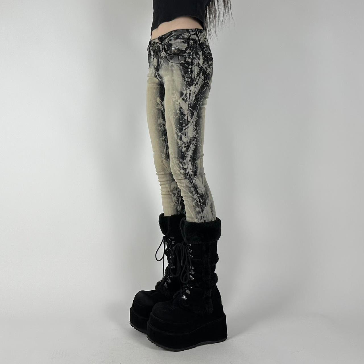 Y2K Baby Phat Concrete Wash Jeans (XXS)