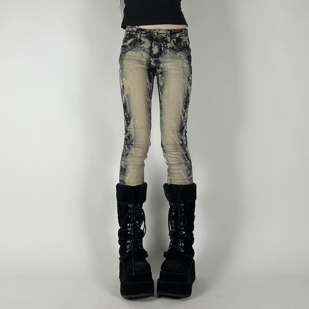 Y2K Baby Phat Concrete Wash Jeans (XXS)