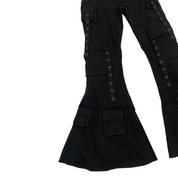 Blumarine Runway Black Utility Cargo Flare Pants (S/M)