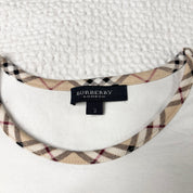 Burberry London Plaid-Trim Baby Tee (M)