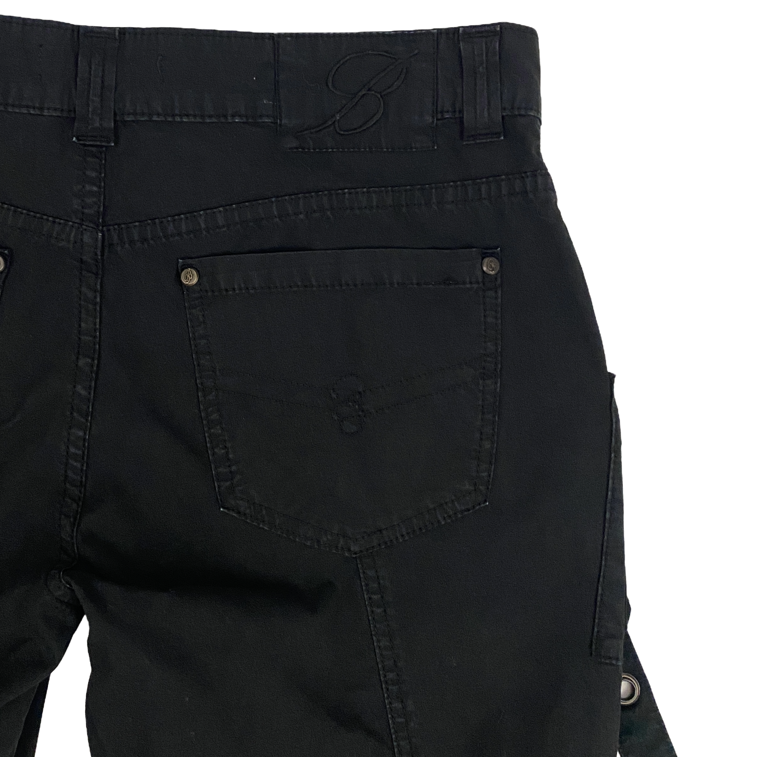 Blumarine Runway Black Utility Cargo Flare Pants (S/M)