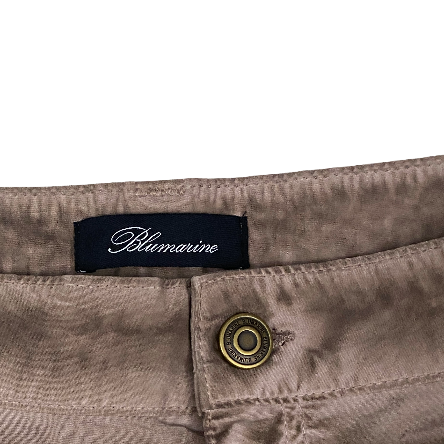 Blumarine Runway Tan Utility Cargo Flare Pants (M)