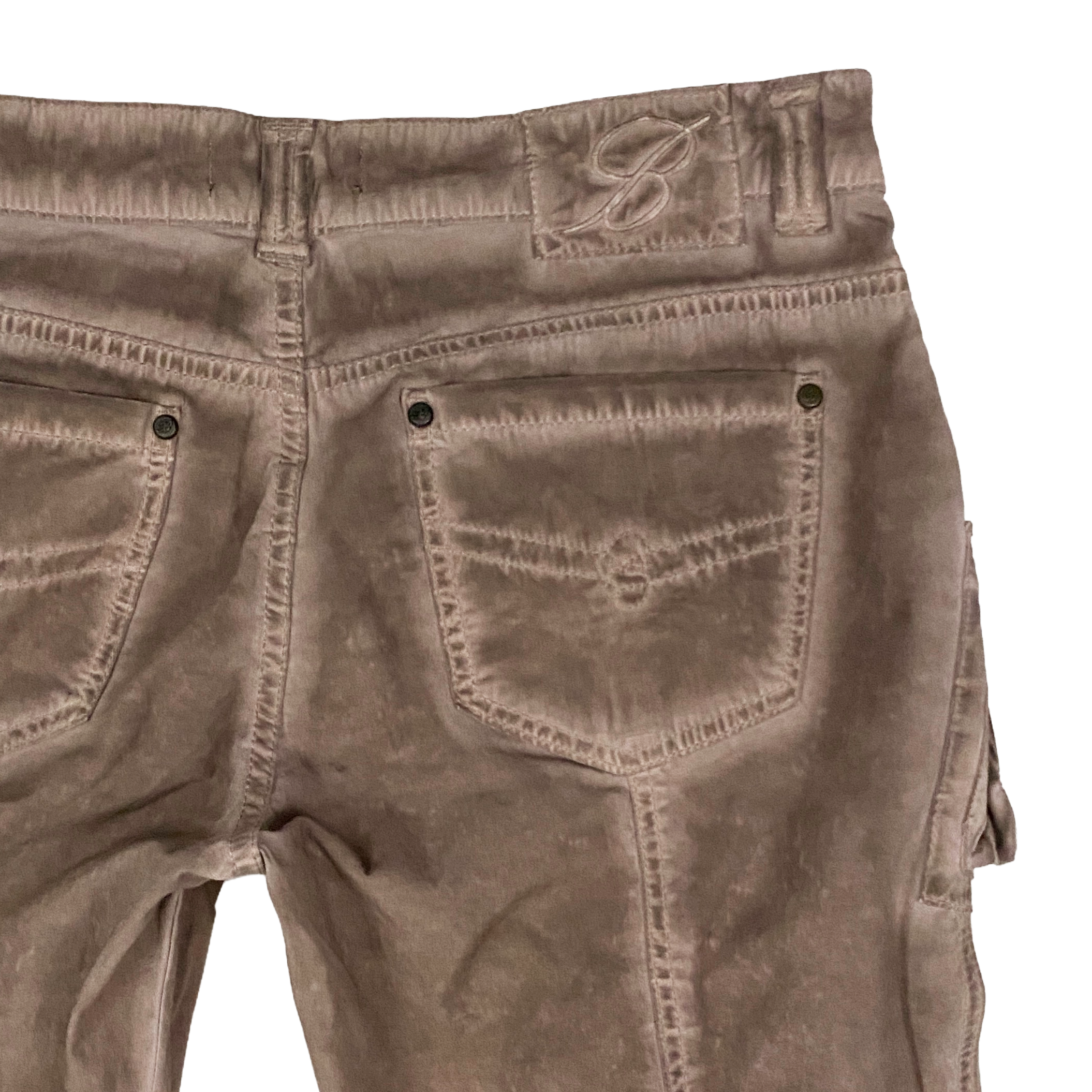 Blumarine Runway Tan Utility Cargo Flare Pants (M)