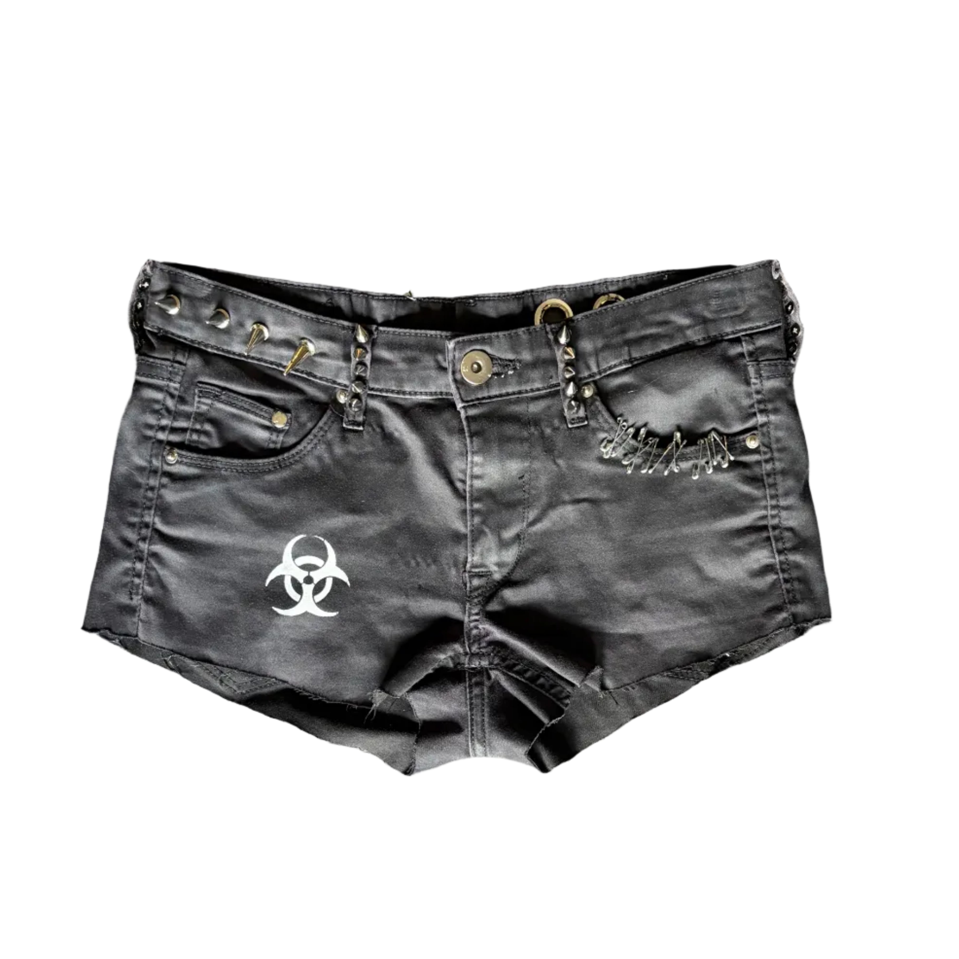 Black Punk Low Rise Micro Shorts (XS)