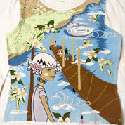 Euro Graphic 3/4 Sleeve Top (M)