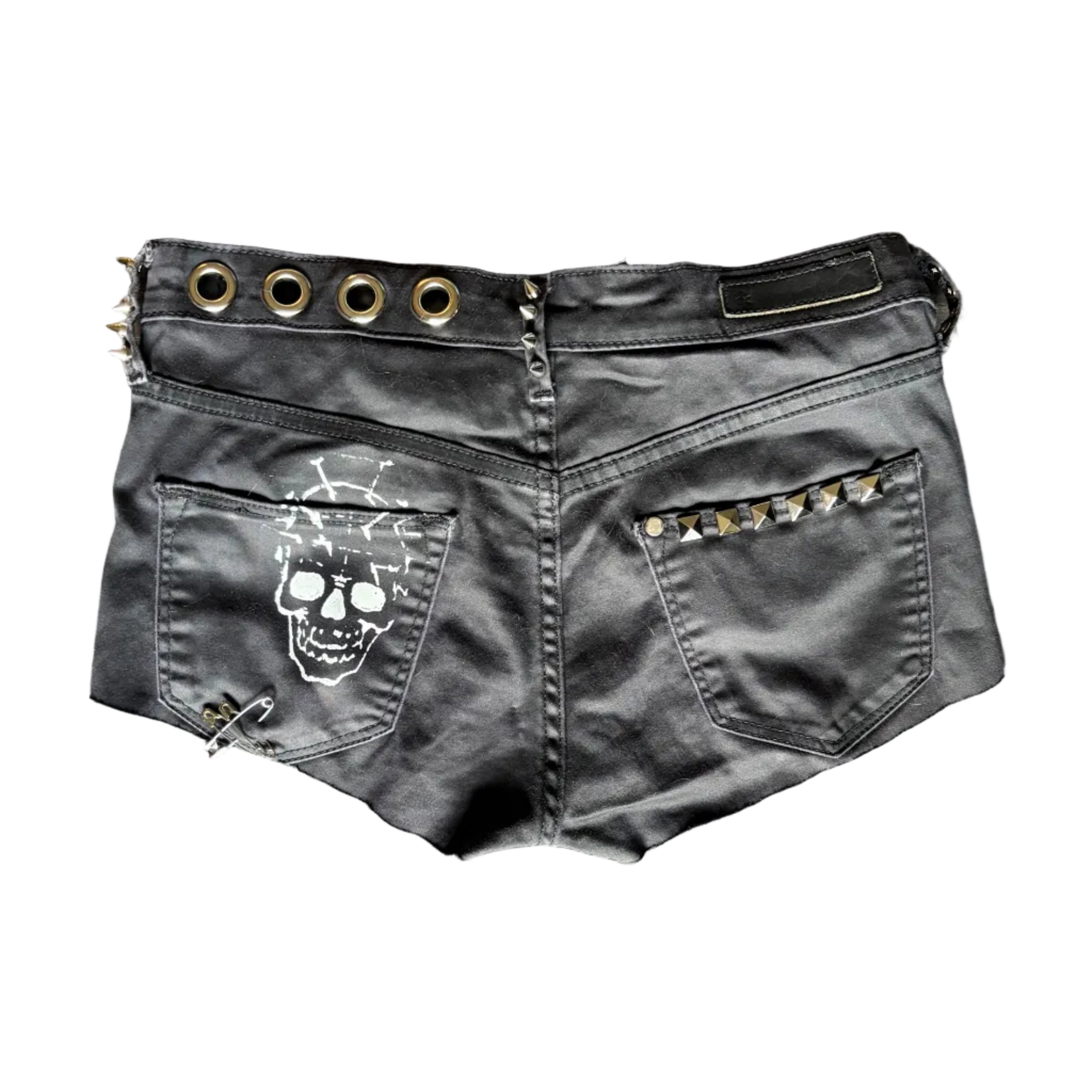Black Punk Low Rise Micro Shorts (XS)