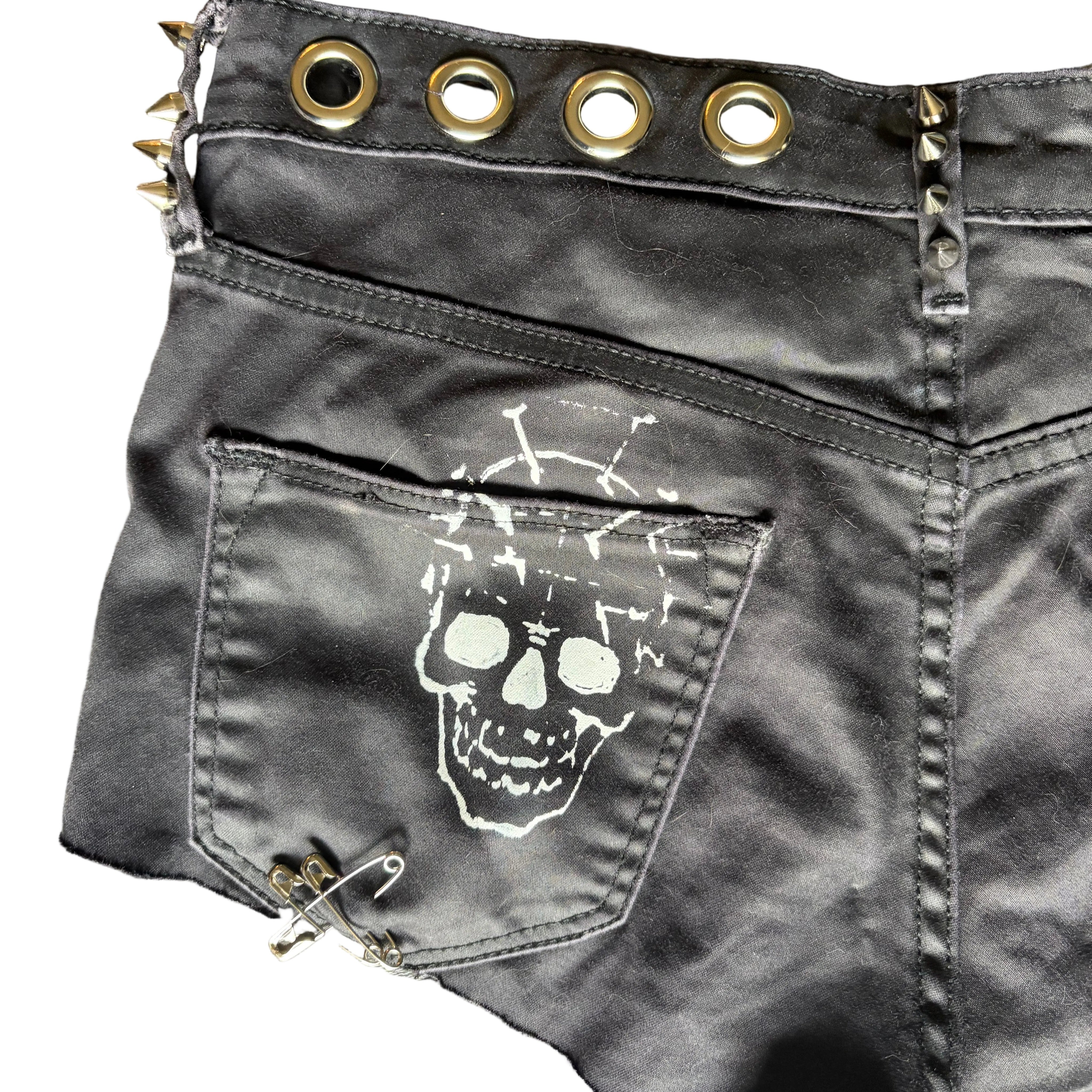 Black Punk Low Rise Micro Shorts (XS)