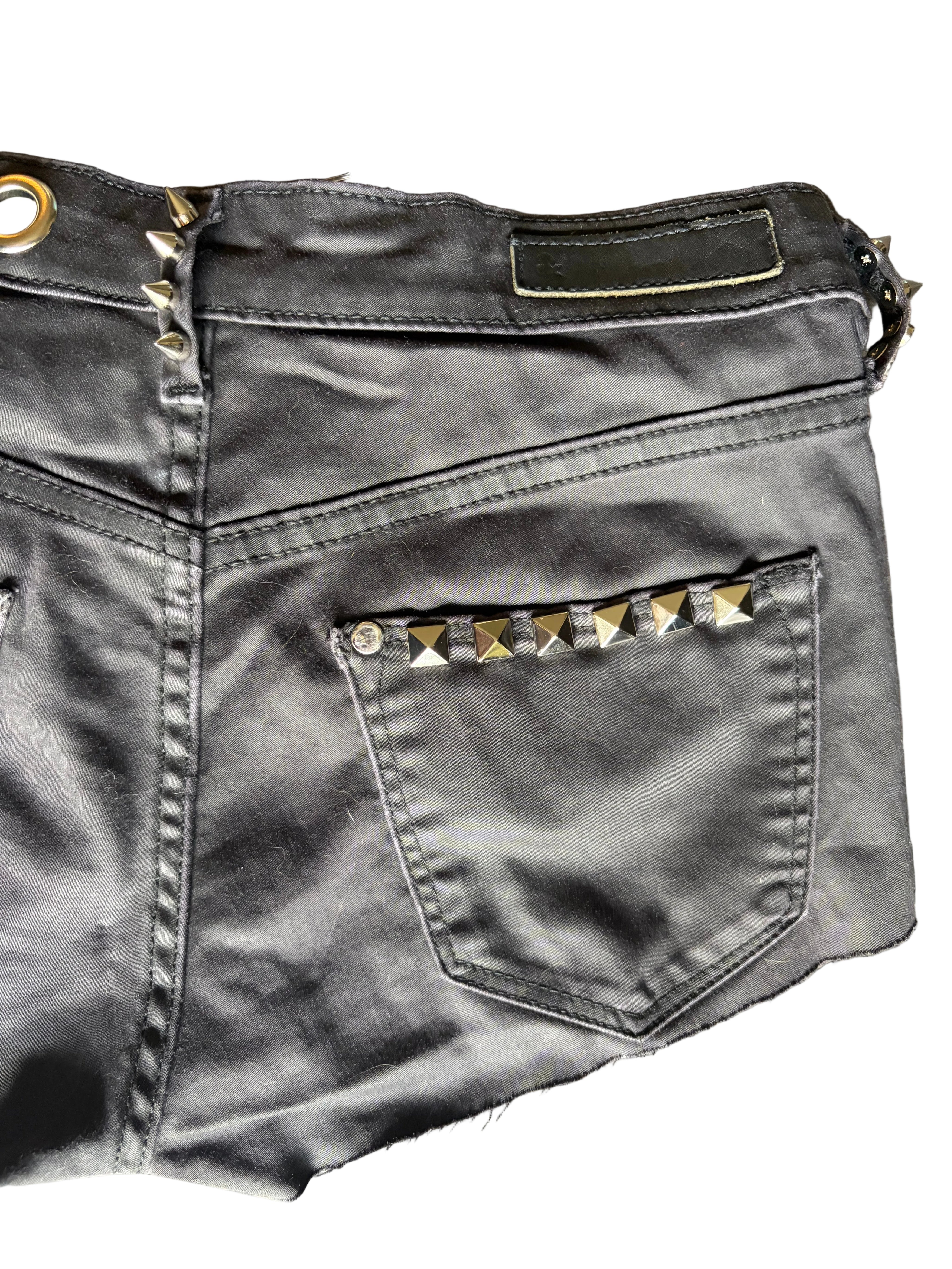 Black Punk Low Rise Micro Shorts (XS)