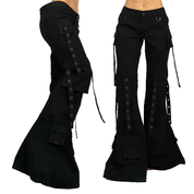Blumarine Runway Black Utility Cargo Flare Pants (S/M)