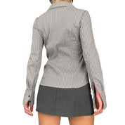 Gray & Silver Pinstripe Button Down (S)