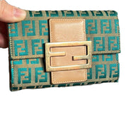 Vintage 90s Aquamarine Fendi Wallet