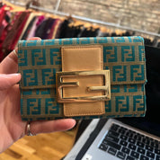 Vintage 90s Aquamarine Fendi Wallet