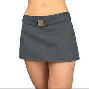 Gray Buckle Mini Skirt (S)