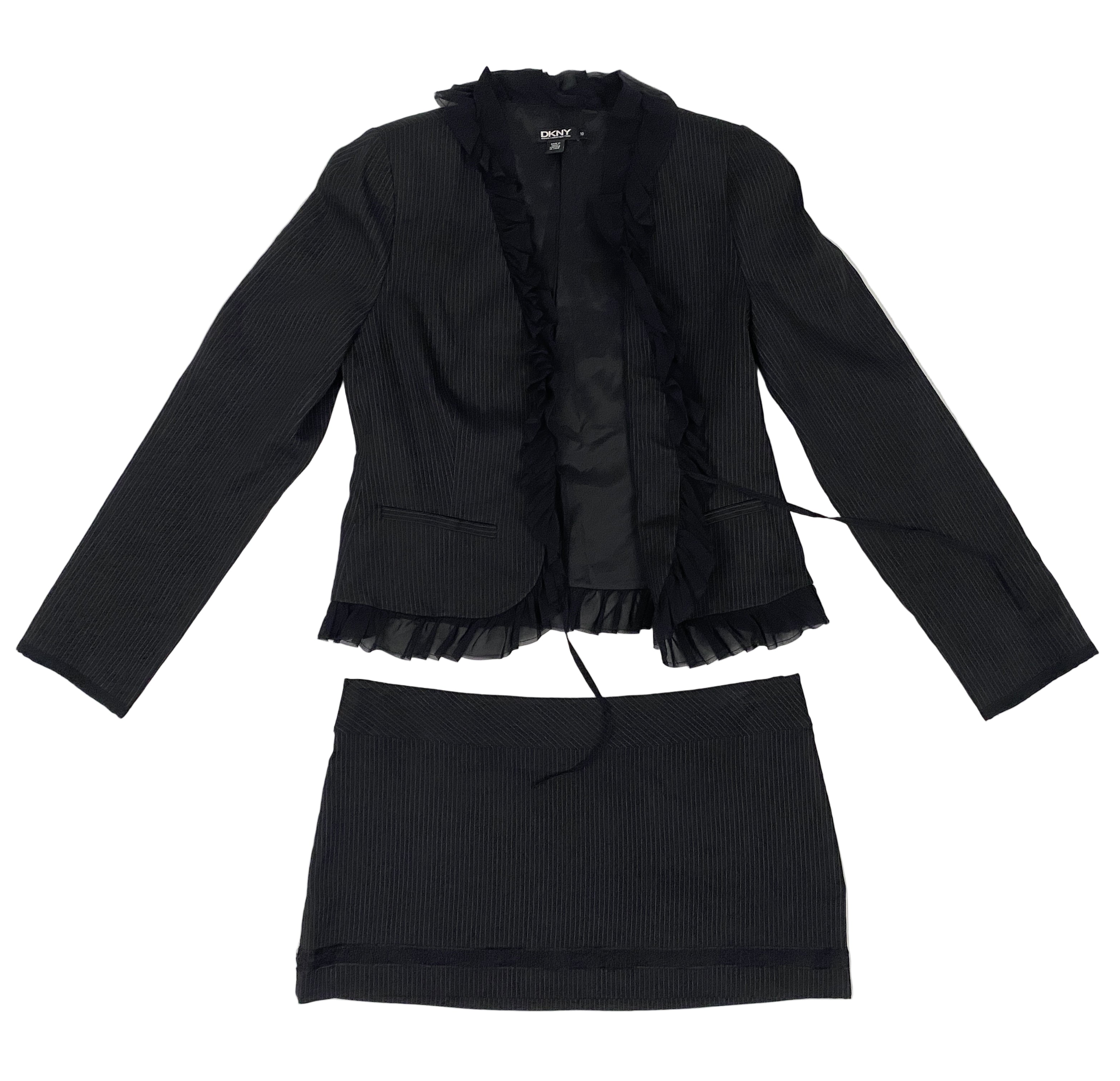 DKNY Pinstripe Skirt Suit Set (M/L)